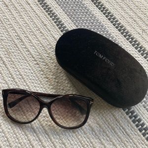 Tom Ford brown cat eye sunglasses.